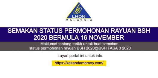 Permalink to SEMAKAN STATUS PERMOHONAN RAYUAN BSH 2020 BERMULA 16 NOVEMBER